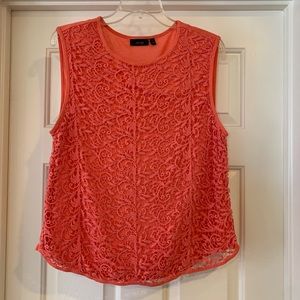 XL Apt. 9 Coral Lace Front Sleeveless Top